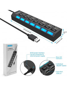 Hub USB2.0 7 Portas c/...