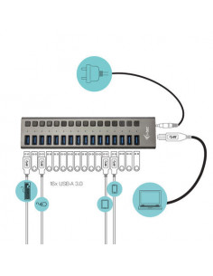 Hub USB I-Tec U3CHARGEHUB16...